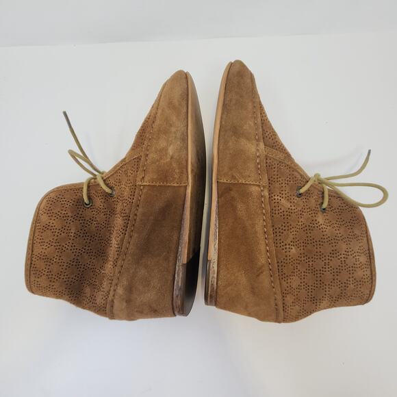 Emu Australia Women Brown Suede Ankle Boots Size 7 Lace Up Wedge Casual Moc - Picture 7 of 9